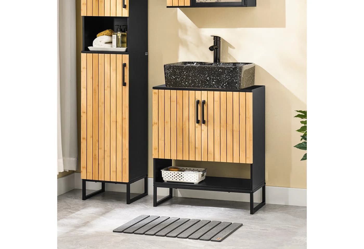 SoBuy Waschbeckenunterschrank BZR202 60 cm breit Badezimmerschrank - Bild 2