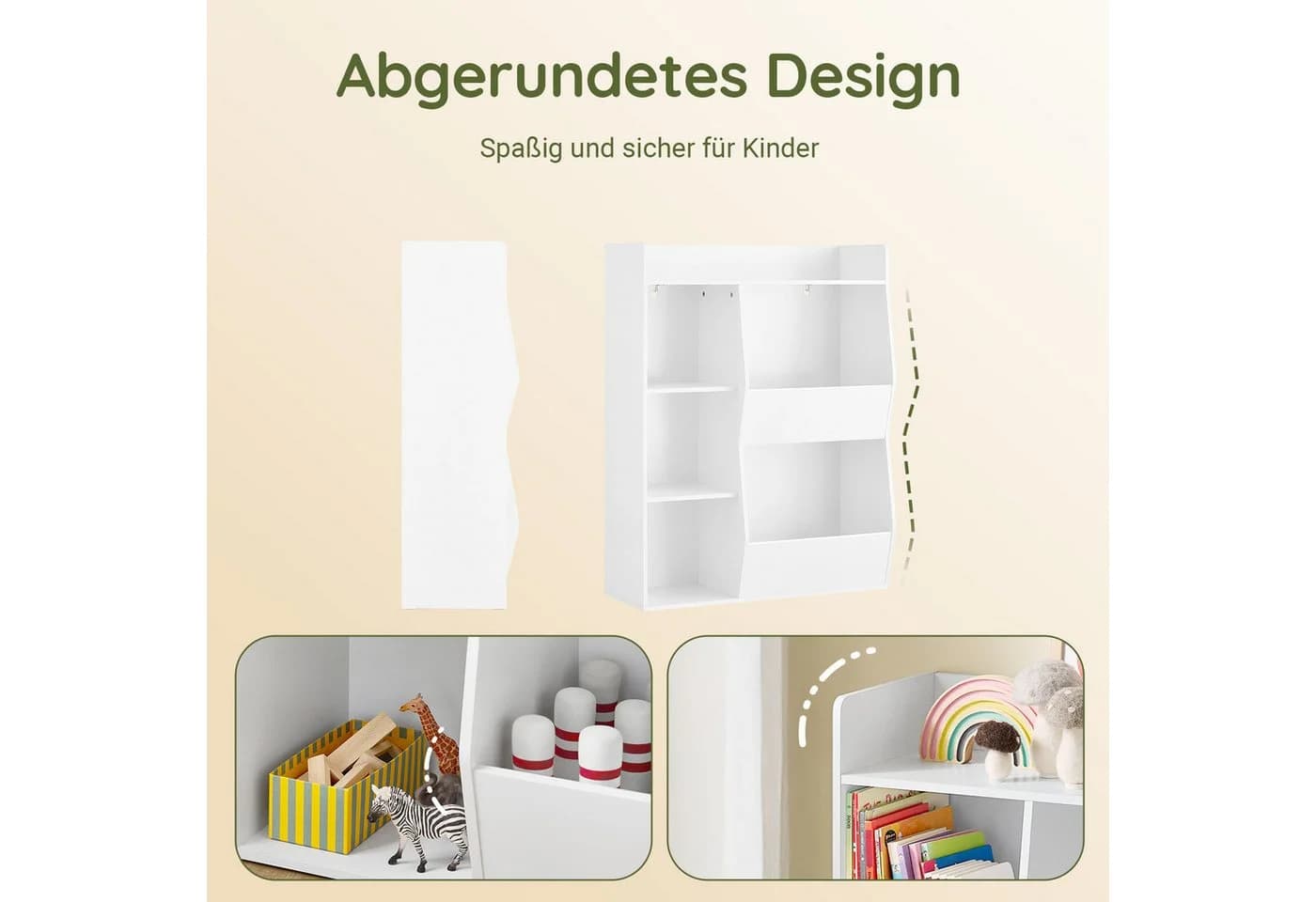 SoBuy Bücherregal KMB55 Weiß/Grün Montessori Kinderregal 5 Fächer - Bild 4