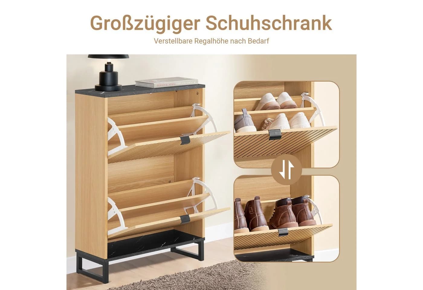 SoBuy Schuhkipper FSR202 Schuhregal 12 Paar Schwarz - Bild 2
