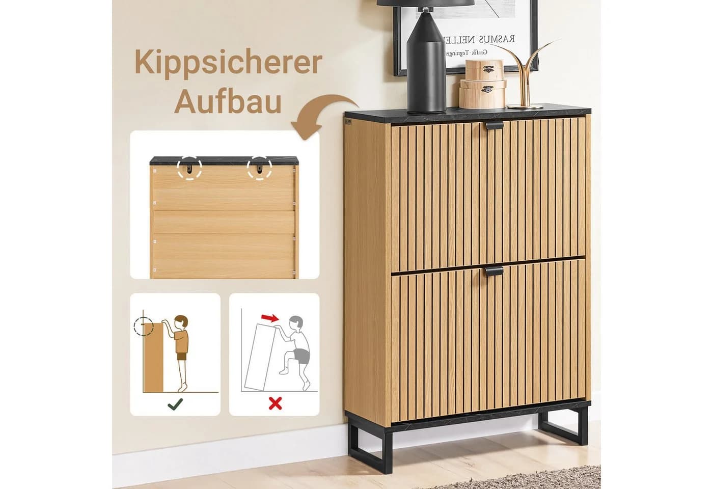SoBuy Schuhkipper FSR202 Schuhregal 12 Paar Schwarz - Bild 5