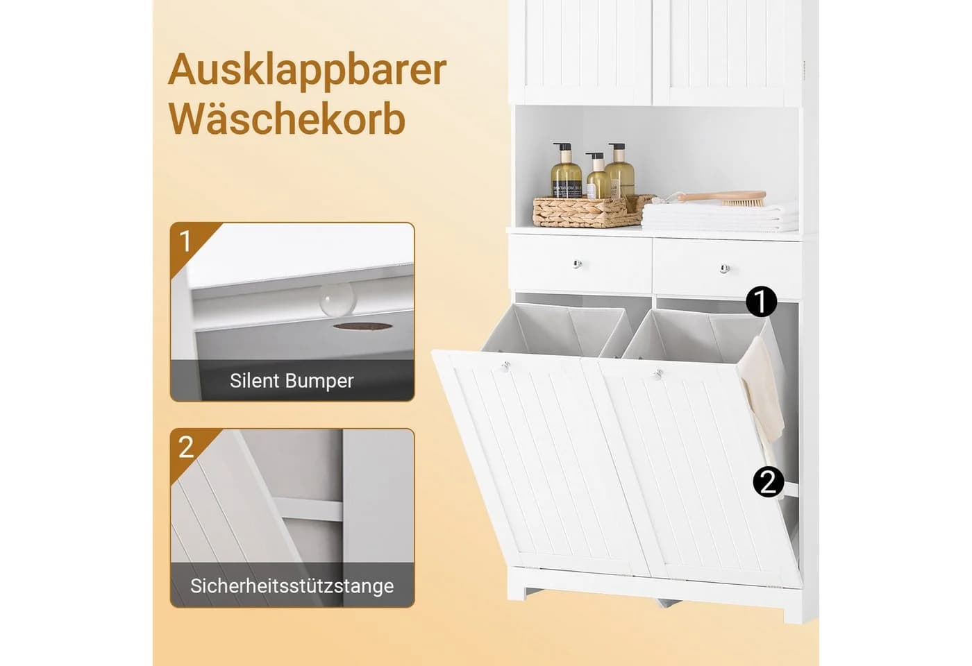 SoBuy Badkommode BZR215 Badezimmerschrank Weiß - Bild 4