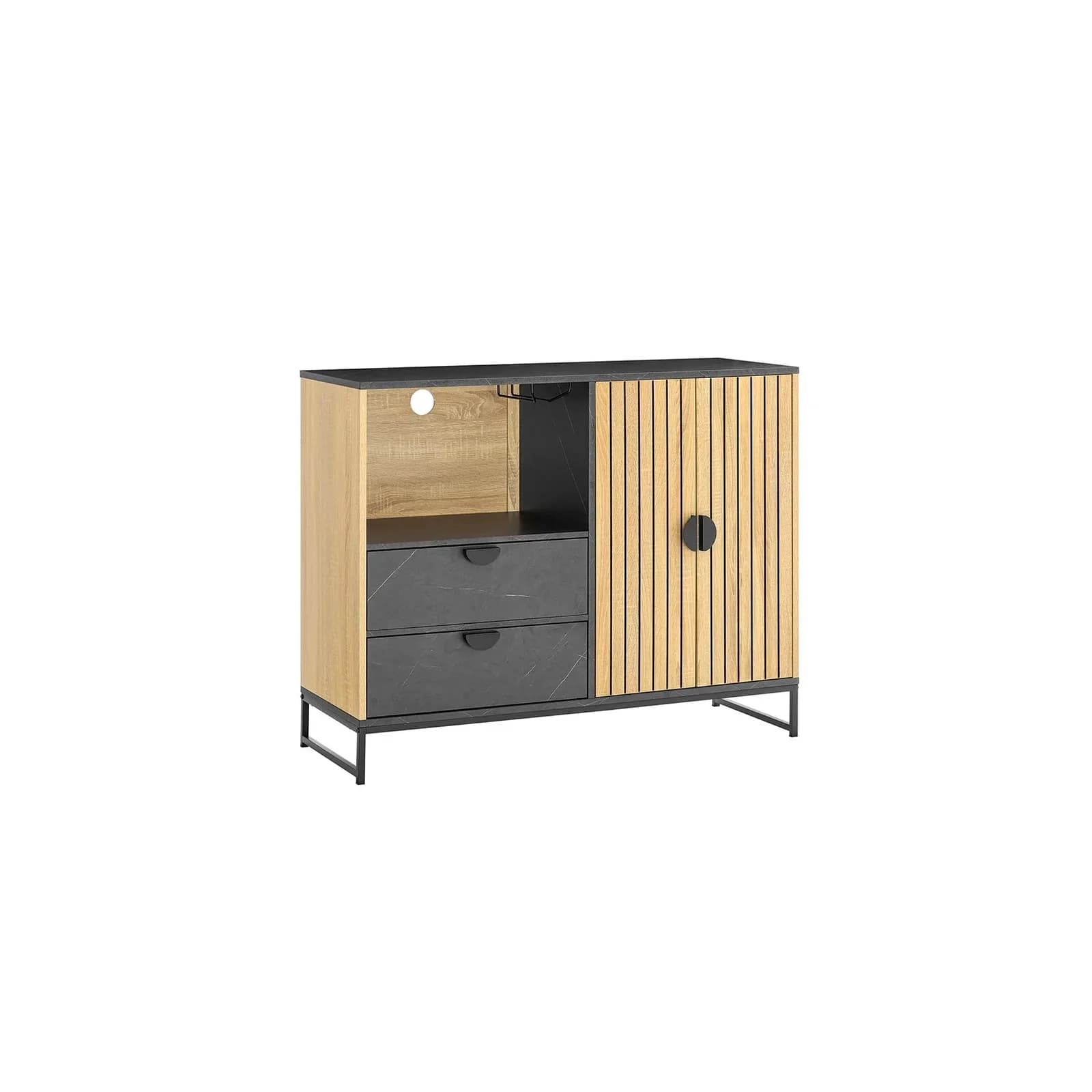 SoBuy Sideboard Industriell mit 2 Schubladen Holzoptik