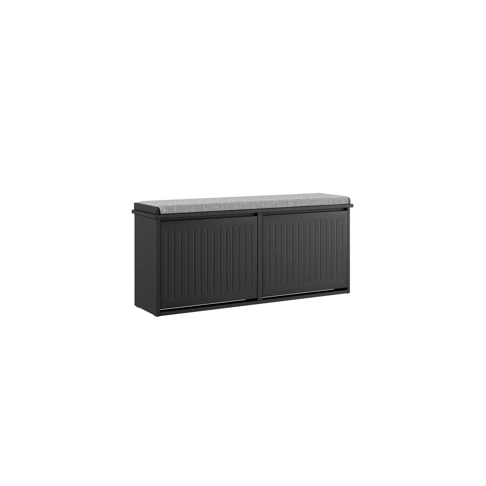 SoBuy Schuhbank FSR98-XL Weiß/Schwarz mit 2 Klappen
