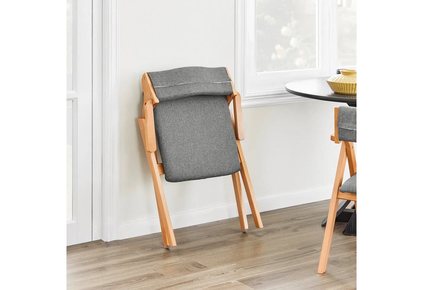 SoBuy Klappstuhl FST98 Grau Buchenholz mit Polsterung - Bild 5