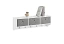 SoBuy Wandgarderobe FRG282 mit 3 Körben und 5 Haken Weiß Bild 2