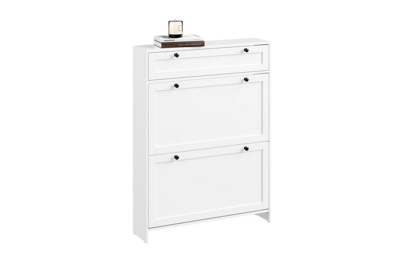 SoBuy Schuhkipper FSR207 Schuhschrank Weiß Schmal - Bild 2