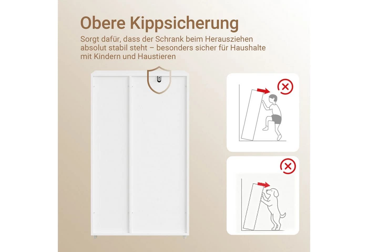 SoBuy Badkommode BZR218 Weiß mit Wäschekorb & 2 Schubladen - Bild 5