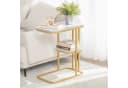 SoBuy Beistelltisch FBT110 C-Form Weiß-Gold Wohnzimmertisch Bild 2
