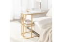 SoBuy Beistelltisch FBT110 C-Form Weiß-Gold Wohnzimmertisch Bild 5