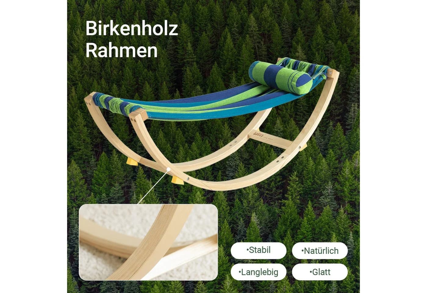 SoBuy Hängematte KMB16 Kinderliege Schaukelliege mit Sicherheitsstopper - Bild 5