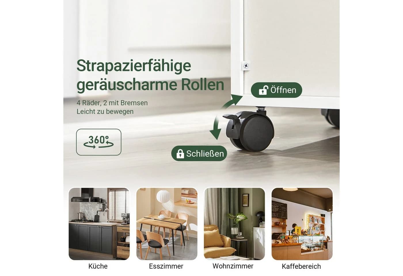 SoBuy Küchenwagen FSB09 Servierwagen mit Arbeitsplatte Aufbewahrungsschrank - Bild 4
