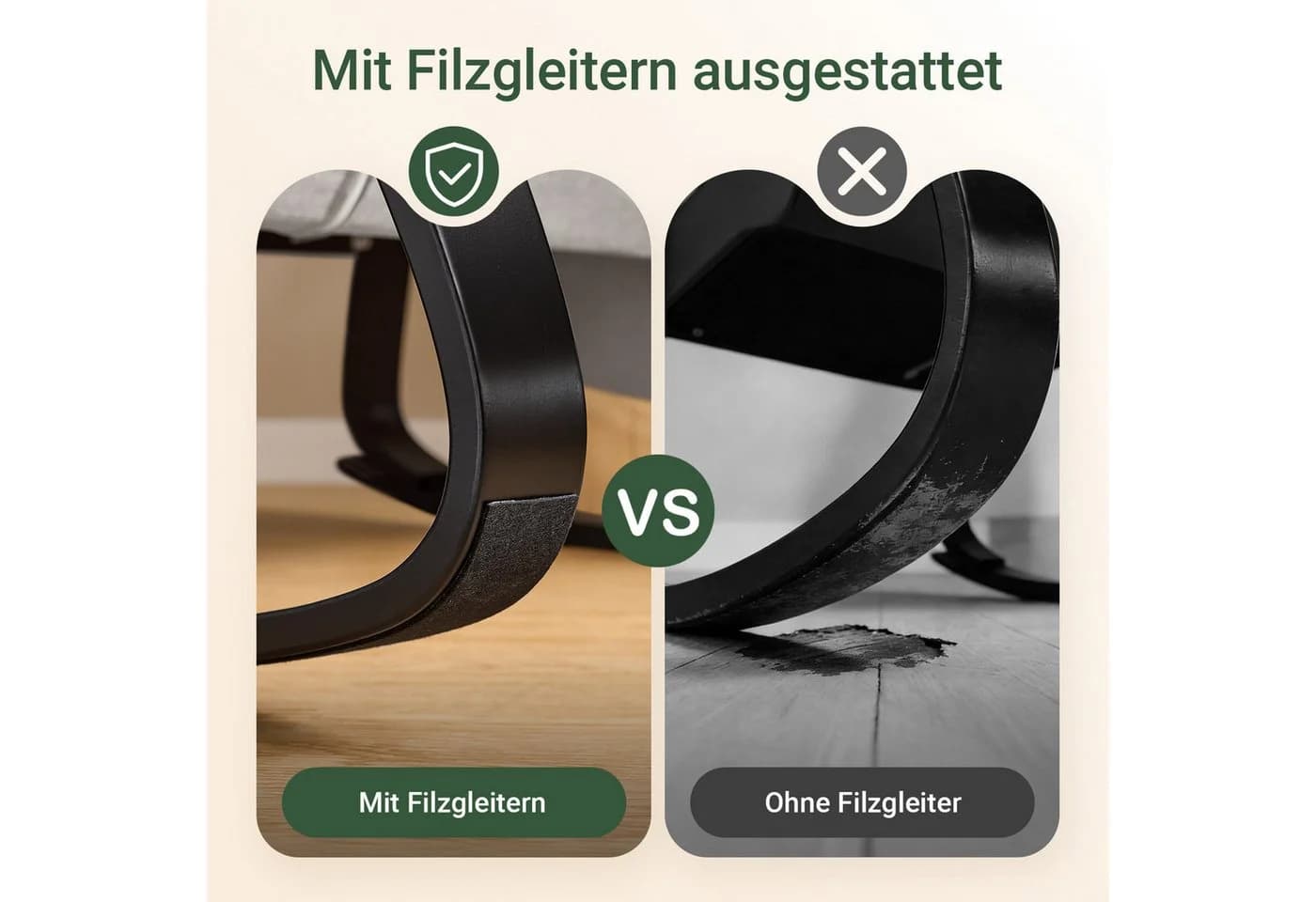 SoBuy Schaukelstuhl FST20 Gepolsterter Schaukelsessel Grau - Bild 5