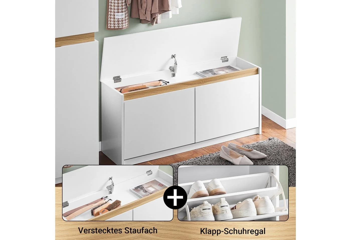 SoBuy Schuhkipper FSR171 Schuhbank Sitzbank Stauraum - Bild 3