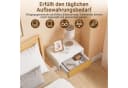 SoBuy Nachttisch FBT174 Wandregal mit Licht & Schubladen Weiß-Natur Bild 5