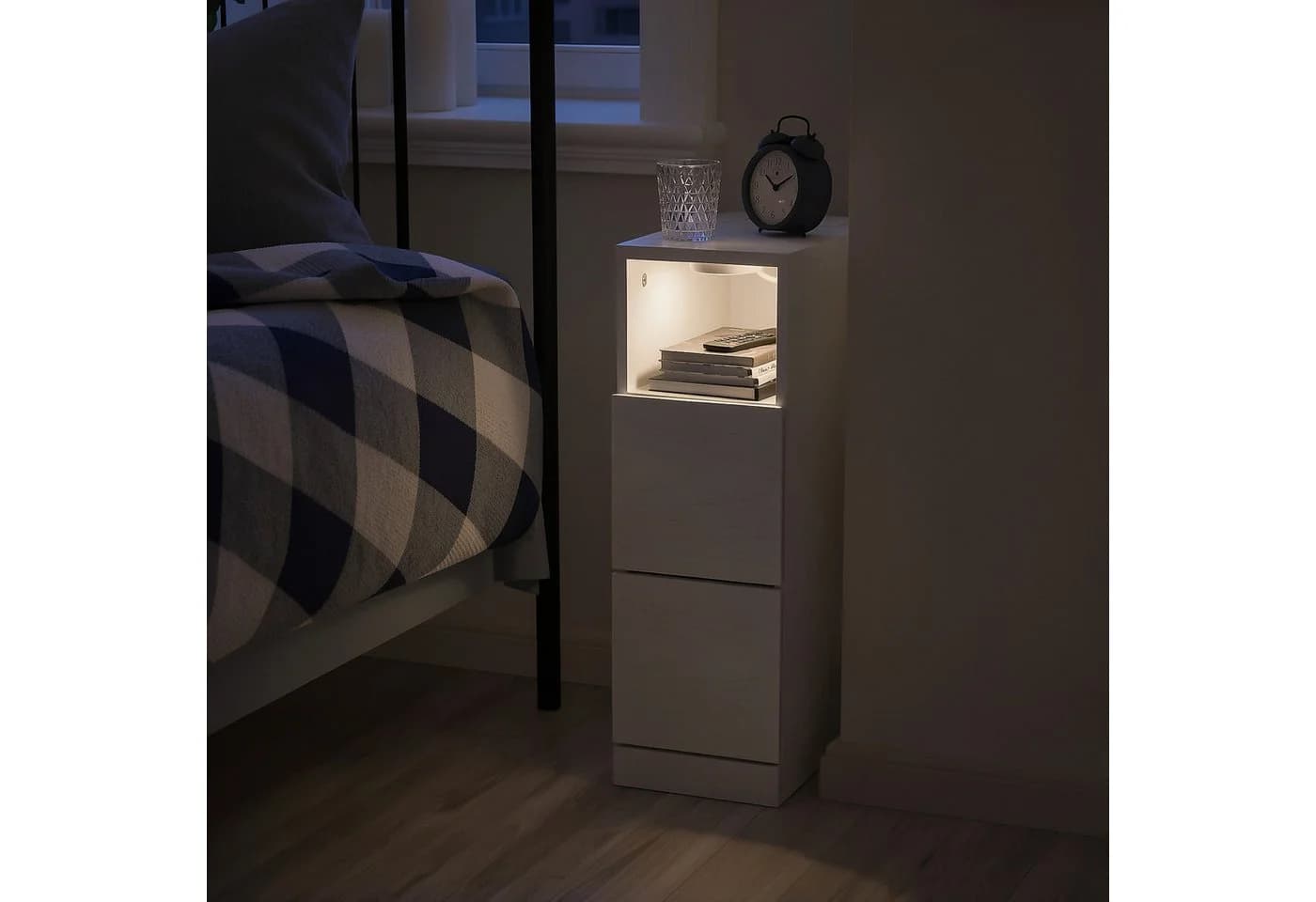 SoBuy Nachttisch FBT149-E Weiß mit Ladefunktion und LED-Sensorleuchte - Bild 3