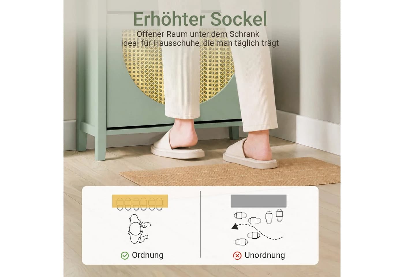 SoBuy Schuhkipper FSR222 Schuhschrank 3 Klappen Wiener Geflecht - Bild 5
