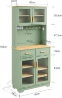 SoBuy Hochschrank FSB108-E mit LED, Steckdosen & USB-Anschluss Grün Bild 5