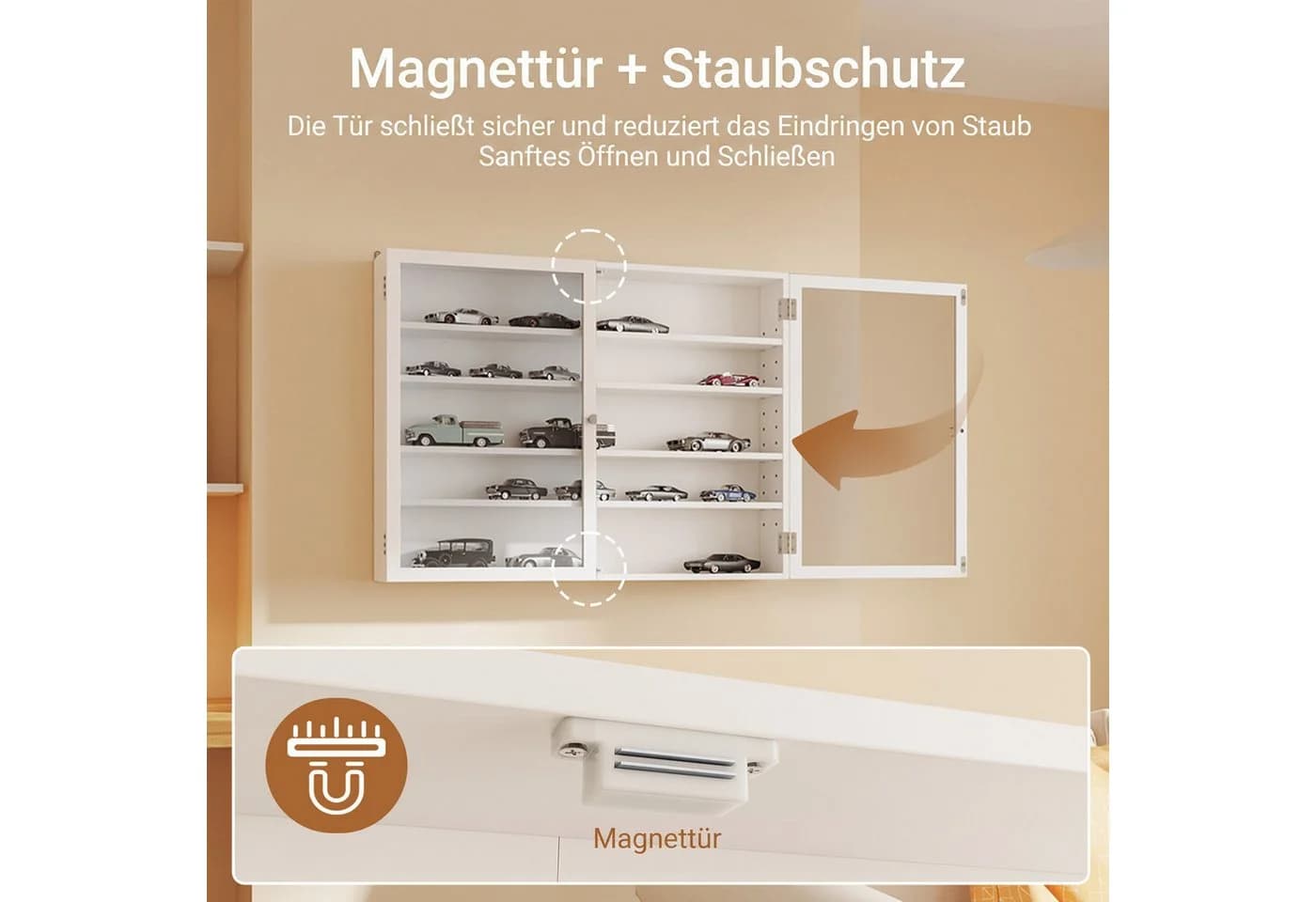 SoBuy Hängevitrine FSB113 Weiß Schmal 12,2cm - Bild 5