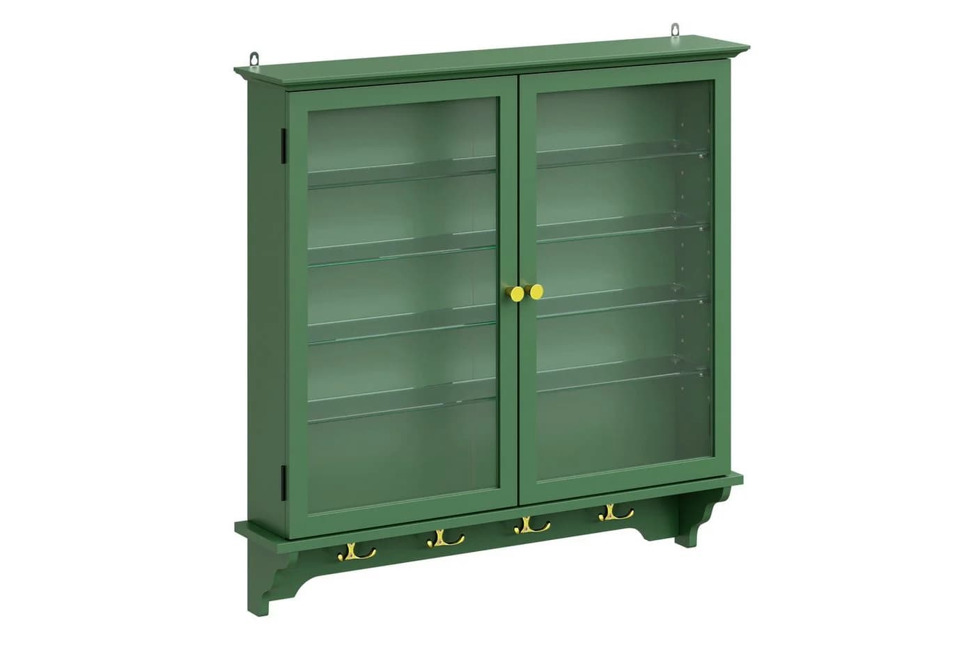 SoBuy Hängevitrine FSB114-E Dunkelgrün mit Glastüren & LED-Licht - Bild 2