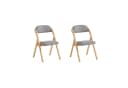 SoBuy Klappstuhl DE-FST92 Grau Buche Gepolstert Faltbar Bild 2