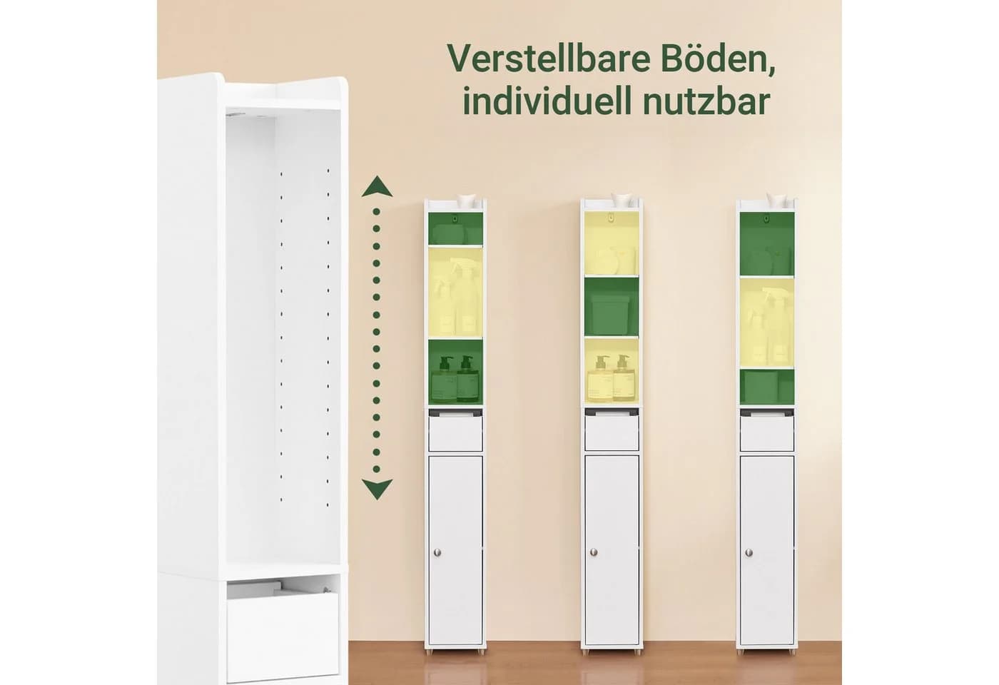 SoBuy Hochschrank BZR34-K Badschrank schmal Badezimmermöbel - Bild 3