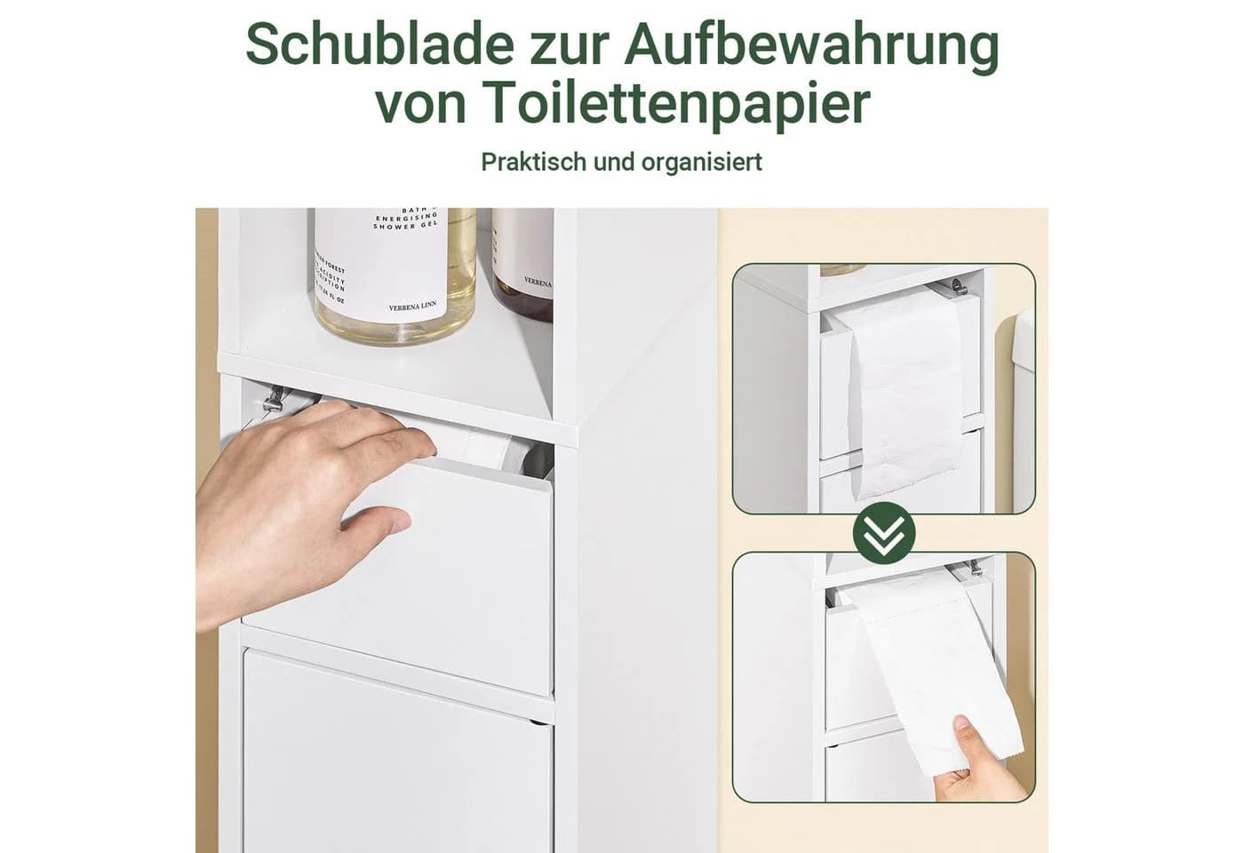 SoBuy Hochschrank BZR34-K Badschrank schmal Badezimmermöbel - Bild 4