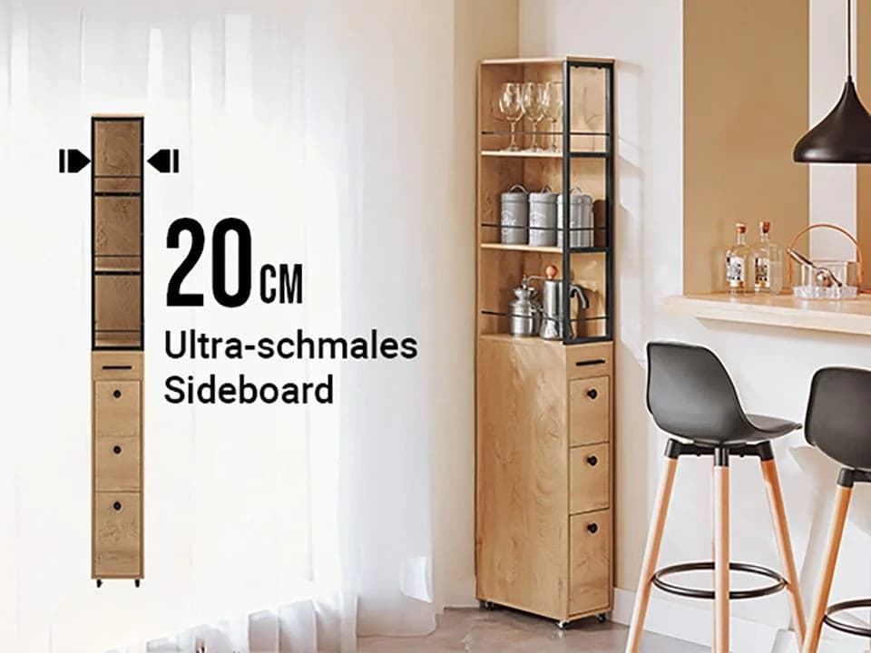 SoBuy Hochschrank NSR13 Küchenwagen Badrollwagen Badezimmerregal - Bild 4
