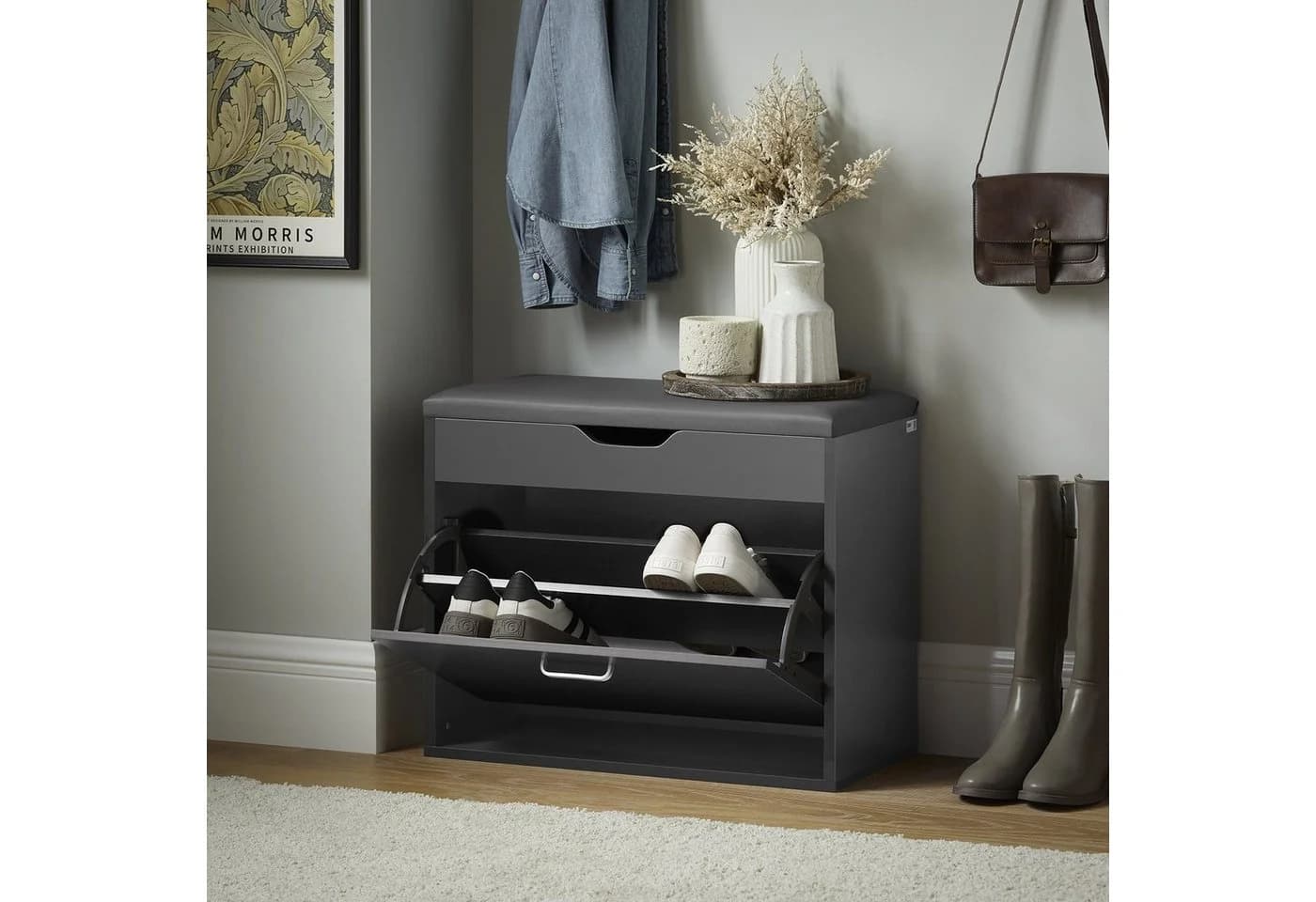 SoBuy Schuhkipper FSR95 Schuhbank Sitzbank Schuhregal Schuhschrank