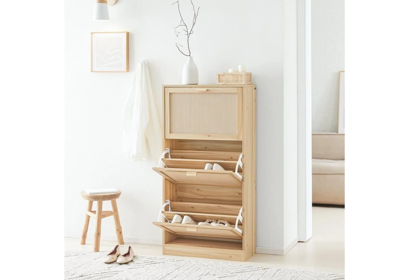 SoBuy Schuhschrank FSR159 Schuhschrank schmal mit variabel verstellbaren Einlegeböden - Bild 4