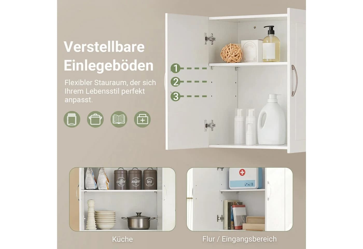 SoBuy Hängeschrank FRG231 Wandschrank mit verstellbaren Ablagen - Bild 3