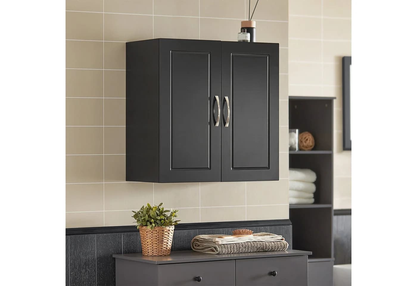 SoBuy Hängeschrank FRG231 Wandschrank Badezimmerschrank Küchenschrank Badschrank mit verstellbaren Ablagen - Bild 2