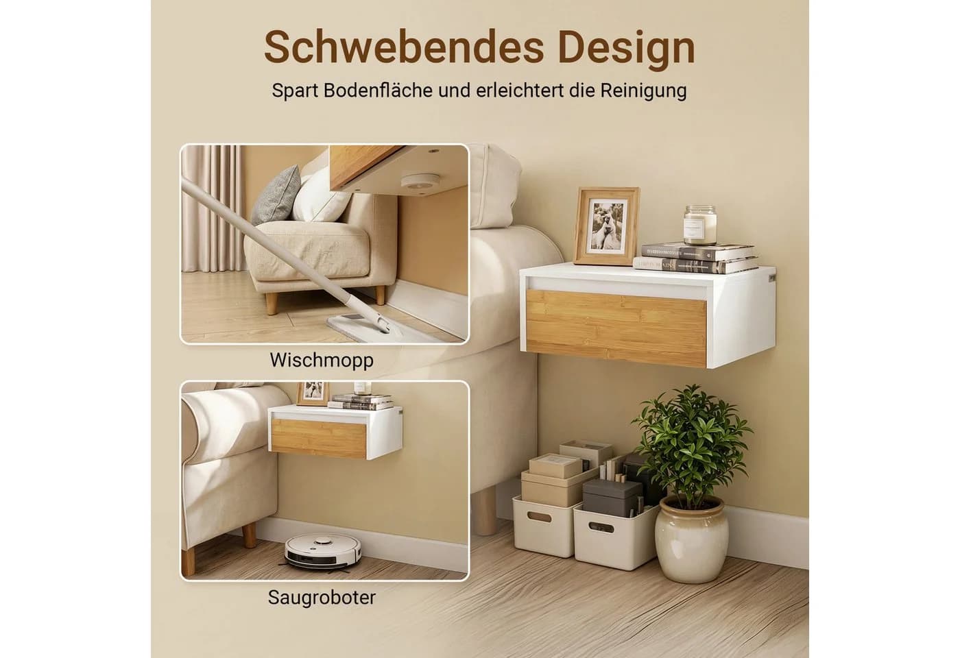 SoBuy Wandregal FBT175 mit Bewegungssensor Licht und Schubladen - Bild 5