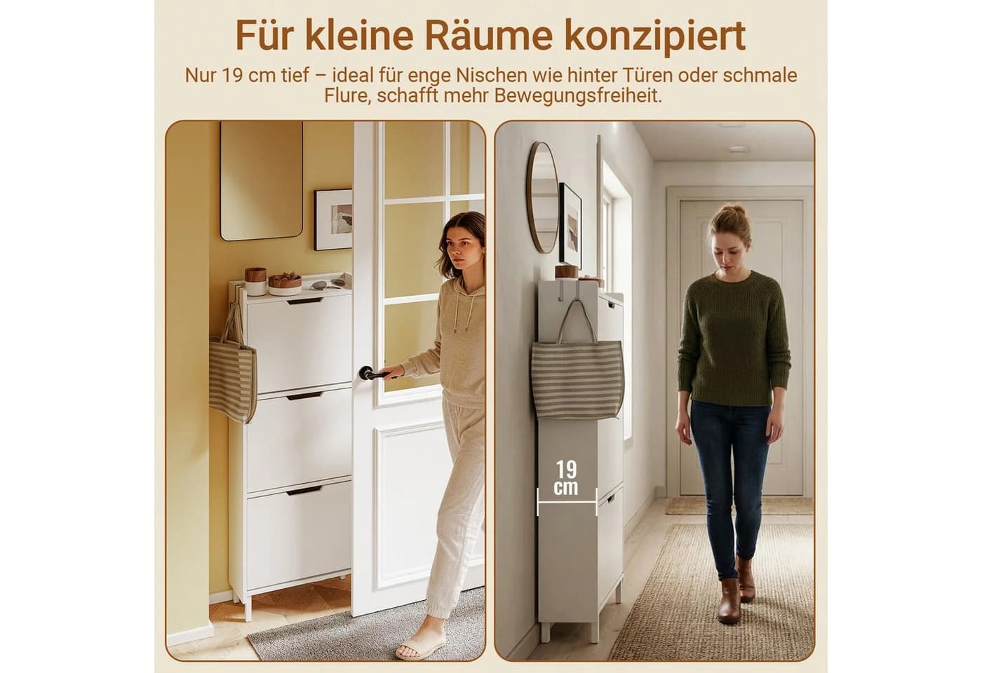 SoBuy Schuhkipper FSR151-H-E Weiß/Schwarz mit Sensorlicht - Bild 5