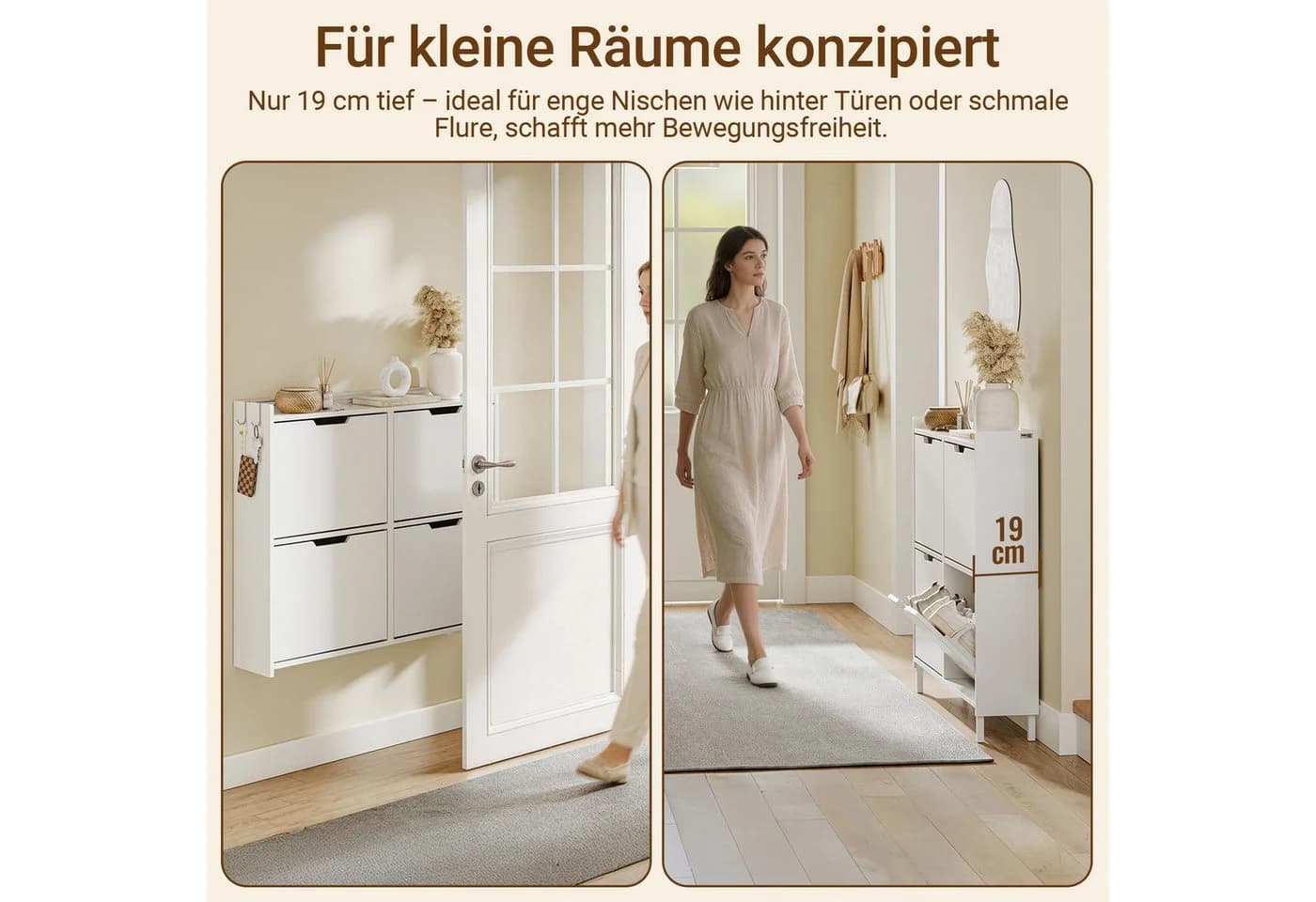 SoBuy Schuhschrank FSR100 Weiß/Schwarz mit Sensorlicht - Bild 5