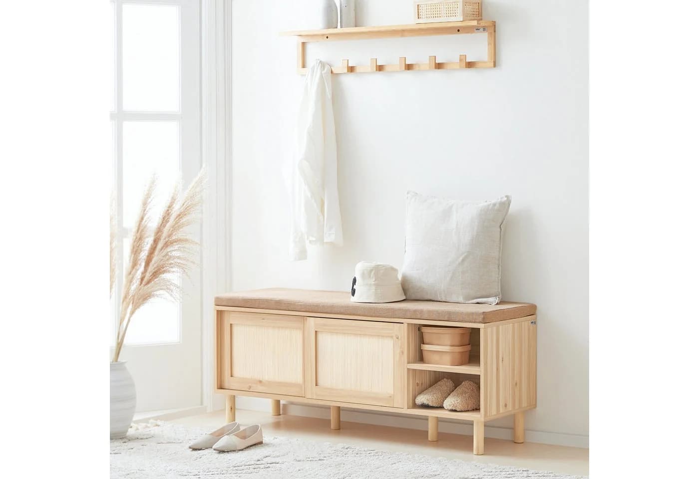 SoBuy Schuhbank FSR163 mit Sitzkissen und Stauraum - Bild 2