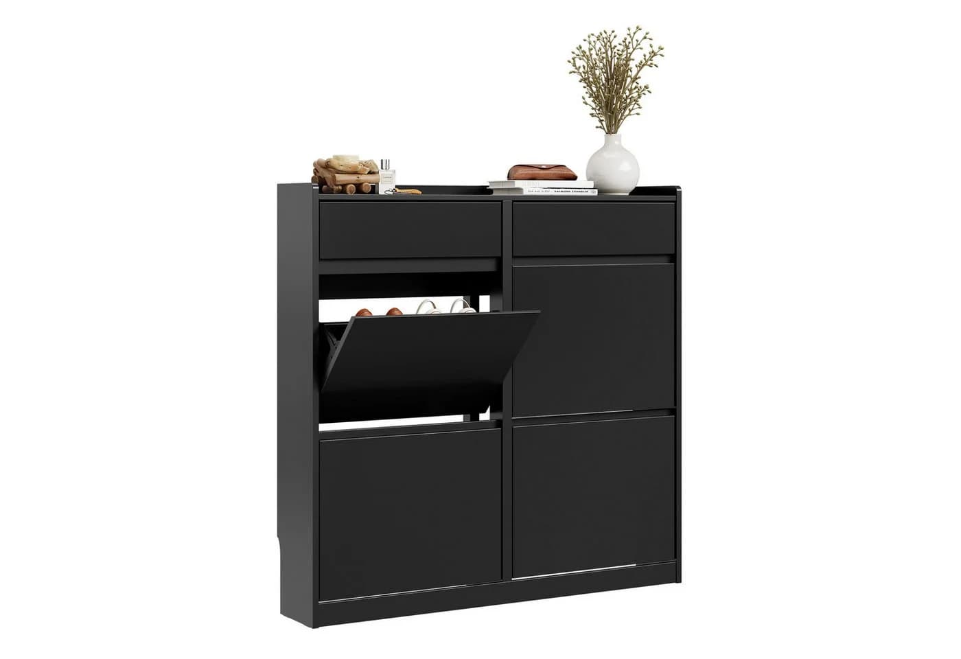 SoBuy Schuhschrank FSR169 Weiß/Schwarz 10 Paar - Bild 2