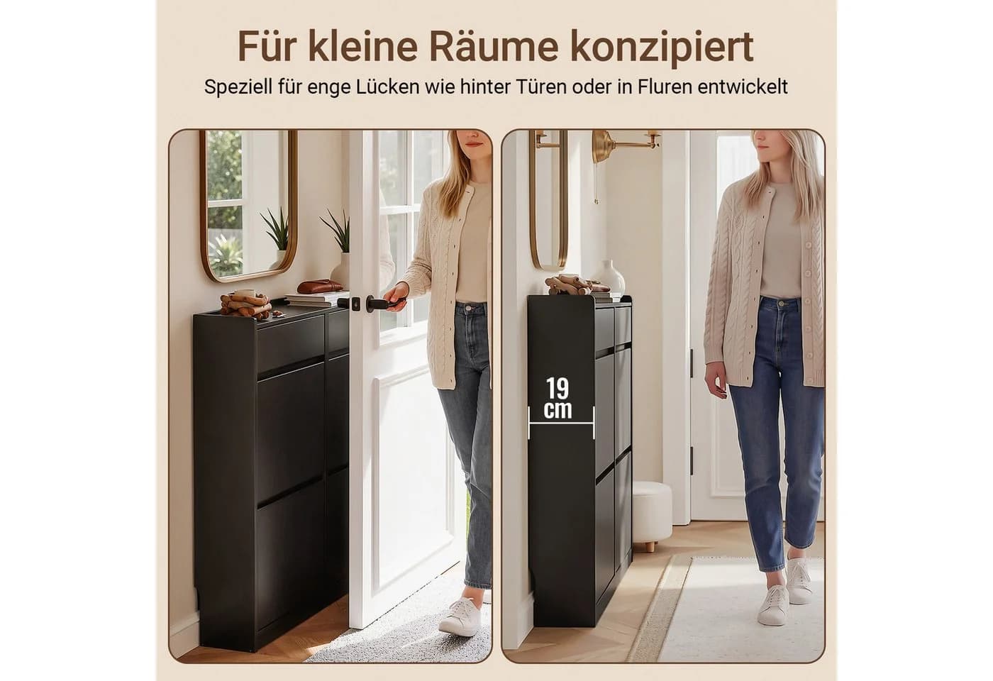 SoBuy Schuhschrank FSR169 Weiß/Schwarz 10 Paar - Bild 4