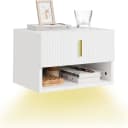 SoBuy Schwebender Nachttisch FBT176 mit LED-Sensorleuchte Weiß Bild 2