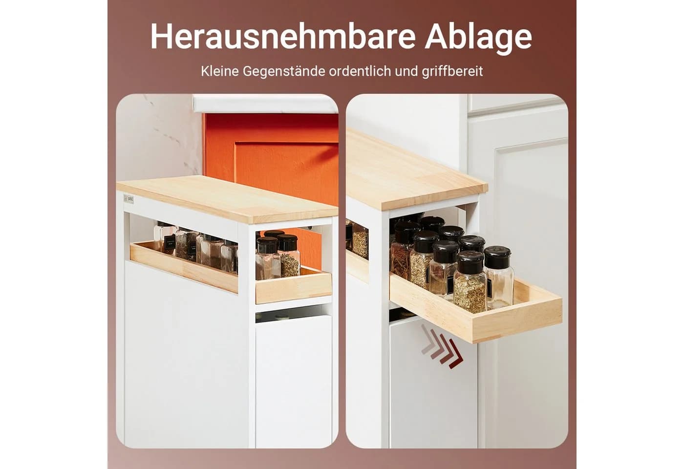 SoBuy Beistellwagen NSR14 Weiß/Grün mit 2 Schubladen und Rollen - Bild 5