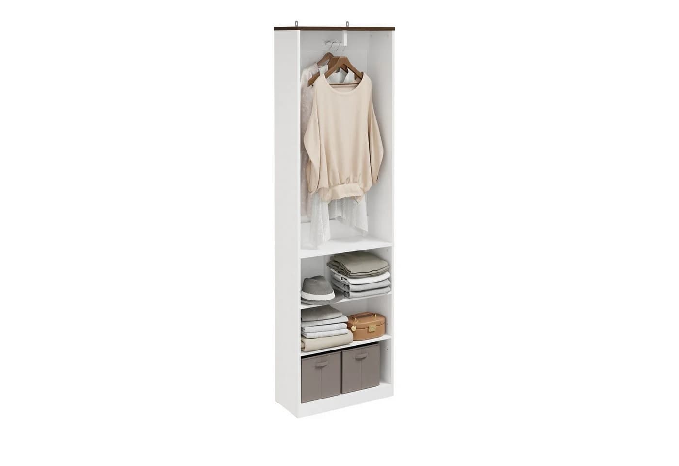 SoBuy Kleiderschrank KSB02/03/04 Weiß Drehtürenschrank - Bild 2