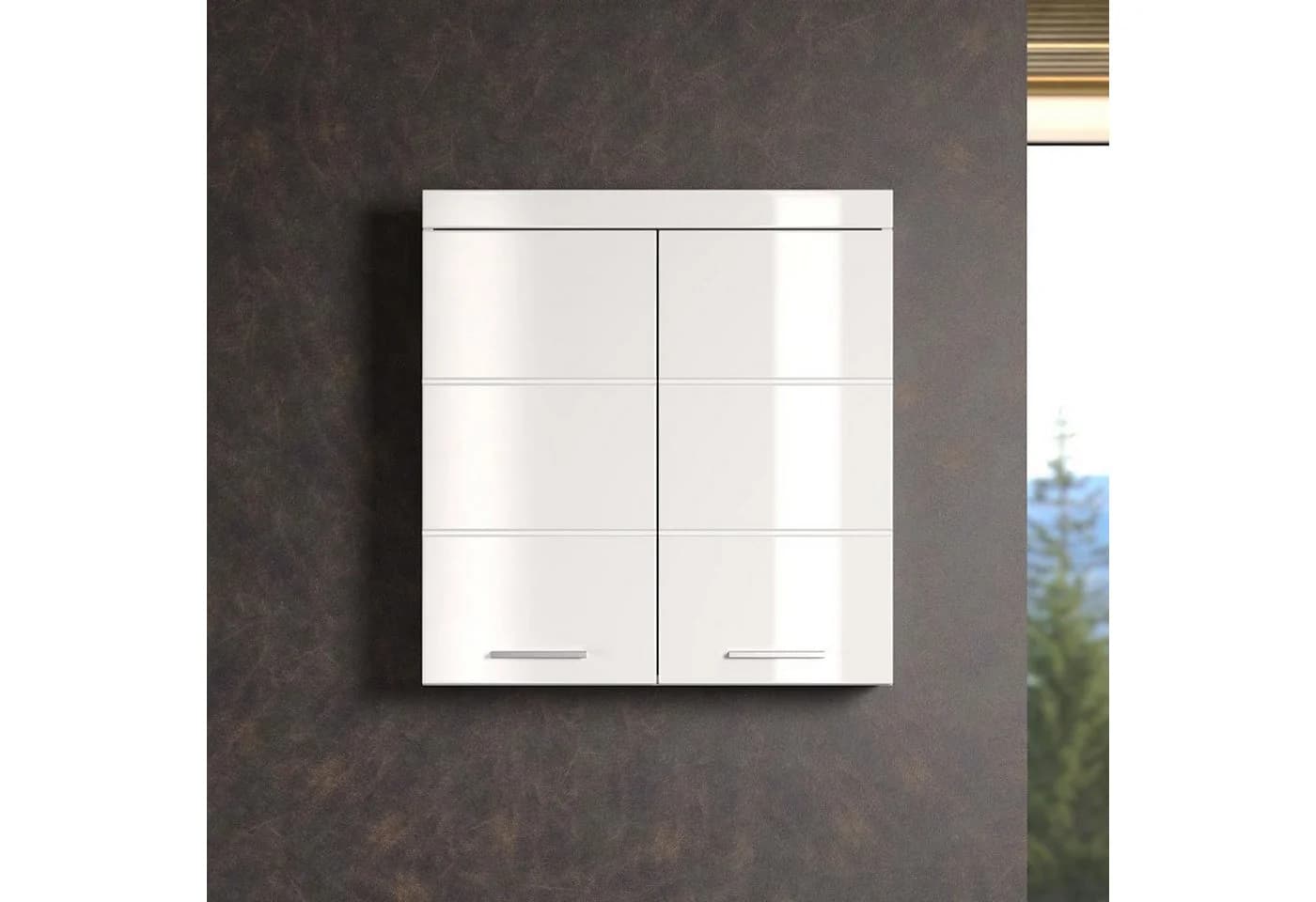 trendteam Hängeschrank Weiß Hochglanz Badmöbel - Bild 4