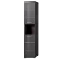 trendteam Hochschrank Amanda Grau Hochglanz Regal Bild 1