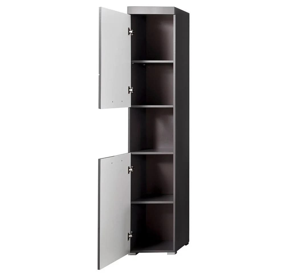 trendteam Hochschrank Amanda Grau Hochglanz Regal - Bild 3