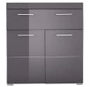 trendteam Sideboard Grau Hochglanz mit 2 Türen und Schubkasten Bild 1