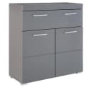 trendteam Sideboard Grau Hochglanz mit 2 Türen und Schubkasten Bild 2