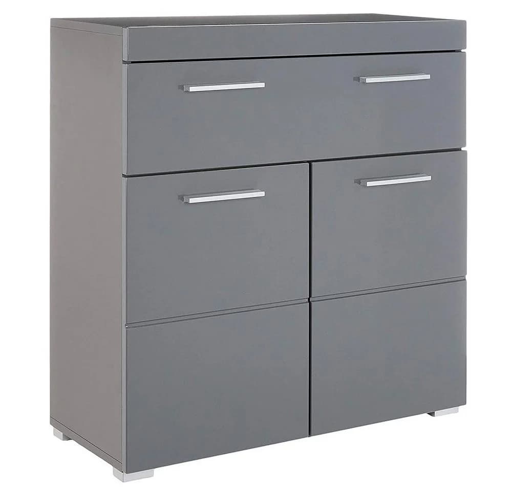 trendteam Sideboard Grau Hochglanz mit 2 Türen und Schubkasten - Bild 2
