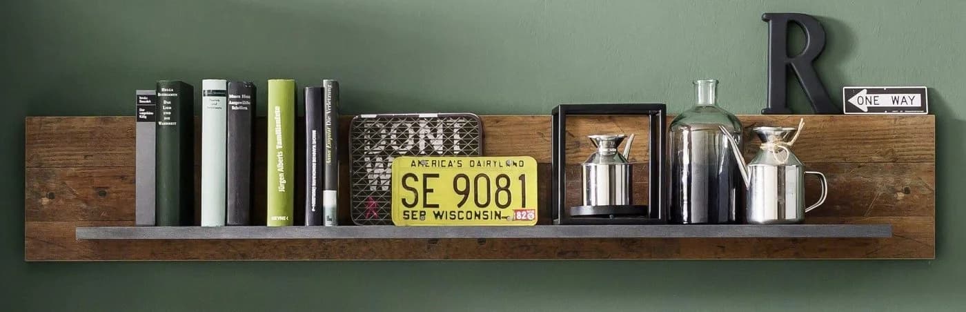 trendteam Wohnwand Indy 4-teilig Old Used Wood Grau Shabby Look - Bild 3