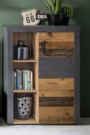 trendteam Wohnwand Indy 4-teilig Old Used Wood Grau Shabby Look Bild 4
