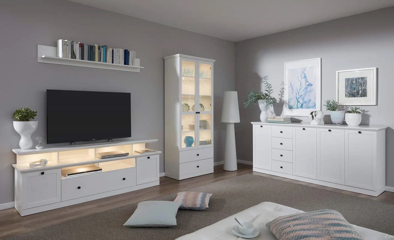 trendteam Sideboard Baxter 195 cm Landhausstil Weiß - Bild 3