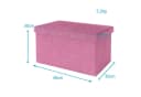 Intirilife Sitzhocker Stauraum Pink Leinen-Optik Bild 1